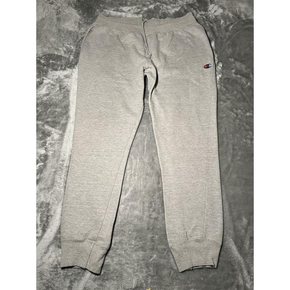 Champion Sweatpants Men Size Large Reverse Weave Jogger Gray Embroidered Logo